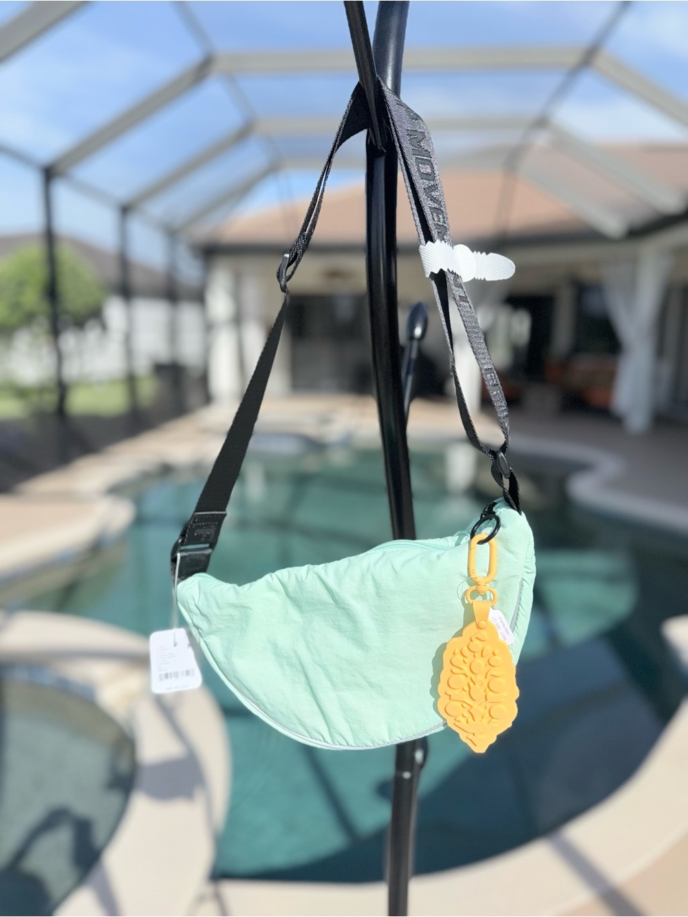 Free People Movement Bulls Eye Sling Bag NWT - Pistachio + a Mango Buti Keychain